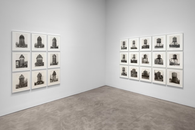Installation view, Bernd and Hilla Becher, Sarah Charlesworth, Sherrie Levine, Organized by Sherrie Levine, February 29 – August 17, 2020
