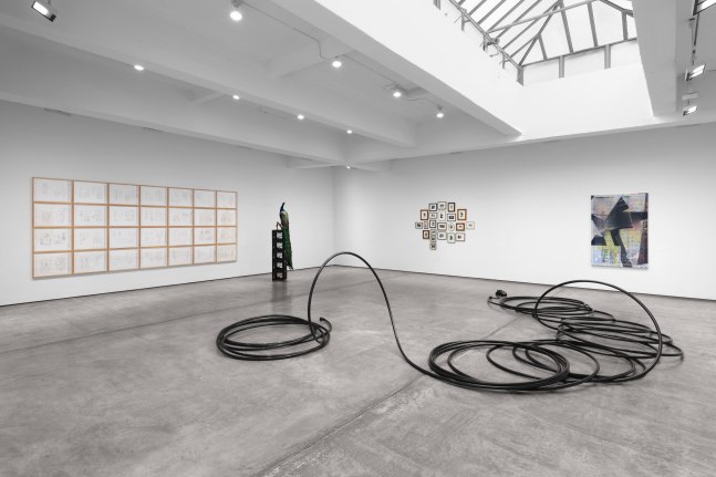 Installation view, Terry Adkins, Christian Marclay, Kelley Walker, Paula Cooper Gallery, March 18 - April 22, 2023. Photo: Steven Probert