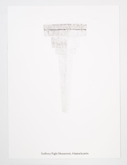 Sam Durant Sudbury Fight Monument, Massachusetts, 2005 graphite on paper 30 x 22 inches (76.2 x 55.9 cm.) frame: 33 x 25 in. (83.8 x 63.5 cm)