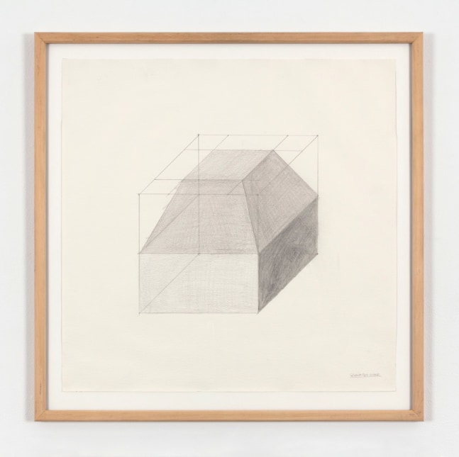 Sol LeWitt "Form Derived From a Cube" 1982 Penil on paper 22 1/8 x 22 1/8 in