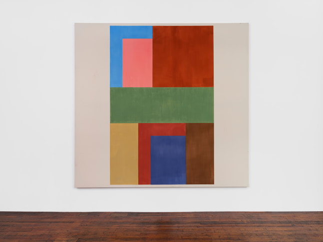 David Novros, Untitled (Graham Studio Mural II), 2006, acrylic on canvas,118 1/16 x 118 1/16 inches, David Novros – Paintings, September 30–December 18, 2022, 101 Spring Street, Judd Foundation, New York.