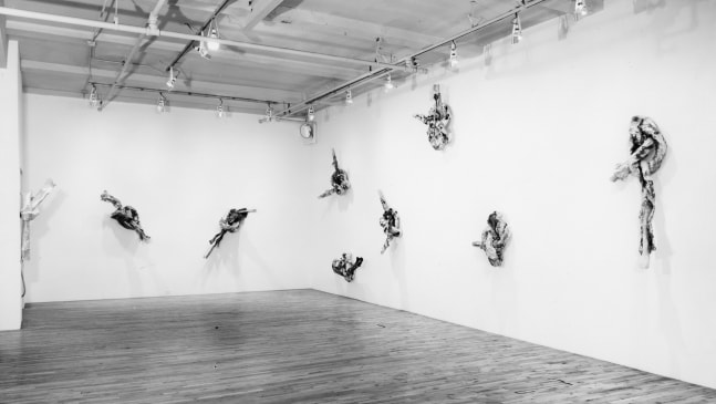 Installation view, Lynda Benglis Metallized Knots, Paula Cooper Gallery, 155 Wooster Street, New York, May 4 - June 8, 1974. © Lynda Benglis / Licensed by Artists Rights Society (ARS) New York. Courtesy PACE, New York, and Paula Cooper Gallery, New York. Photo: Geoffrey Clements.