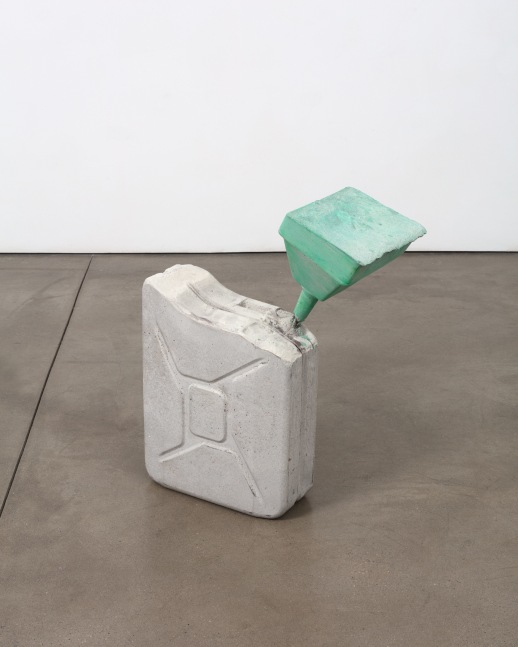 Matias Faldbakken FUEL SCULPTURE GREEN, 2017 cast concrete, rebar, acrylic paint 25 1/4 x 19 3/4 x 10 in. (64.1 x 50.2 x 25.4 cm)