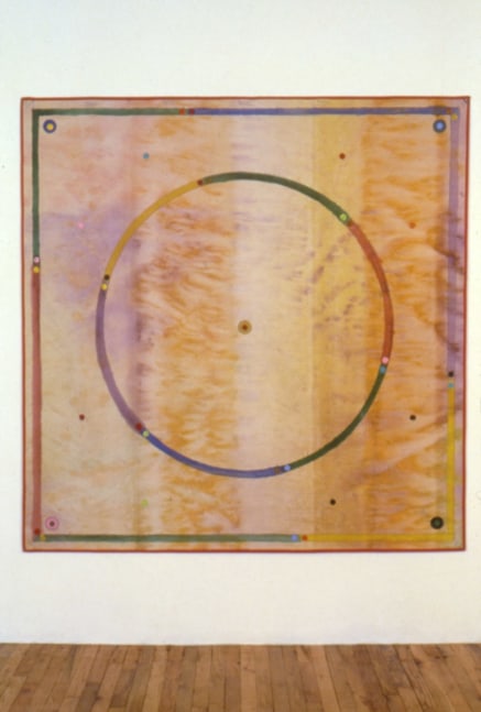 Alan Shields  &quot;Eccentric Roller&quot; 1985 Acrylic, cotton thread on canvas w/ cotton belting 71&quot; x 71&quot;