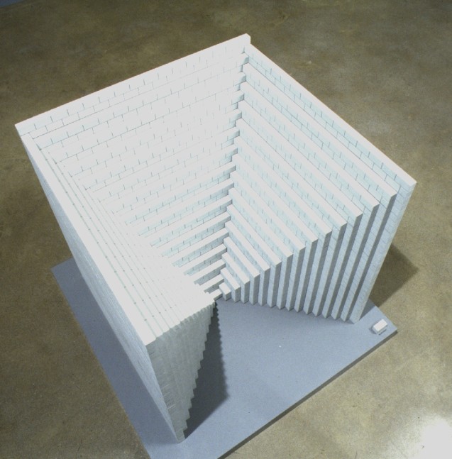 Sol LeWitt "Negative Pyramid" 1996 Maquette, painted wood 25" x 24 3/4" x 24"
