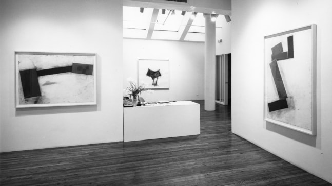 Installation view, Drawings and Paintings, Paula Cooper Gallery, 155 Wooster Street, New York, March 3 - 31, 1988. © 2025 Joel Shapiro / Artists Rights Society (ARS), New York. Courtesy Paula Cooper Gallery, New York. Photo: Geoffrey Clements.