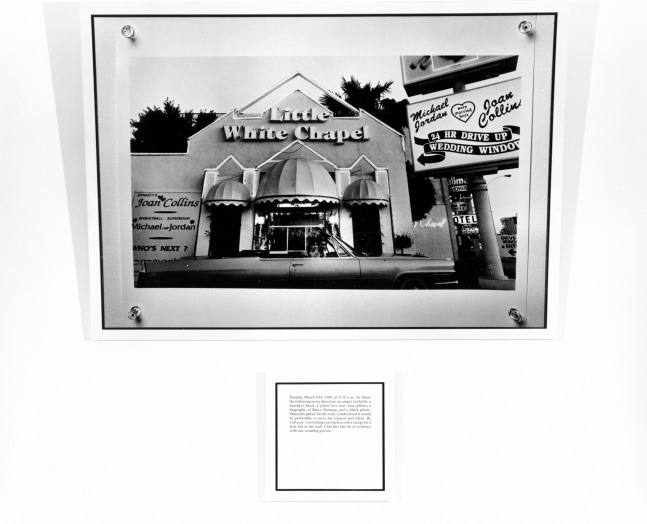 Sophie Calle Autobiographies (Argument), 1992 gelatin silver print, text panel photo: 45 1/2 x 65 3/4 in (115.6 x 167 cm) text: 18 1/2 x 18 1/2 in (47 x 47 cm) Edition 1 of 5 (French) Edition of 5 French, 5 English