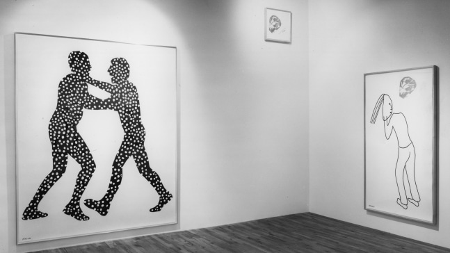 Installation view, Jonathan Borofsky, Paula Cooper Gallery, 155 Wooster Street, New York, September 11 - October 9, 1982. Photo: Geoffrey Clements.