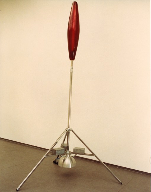 Jonathan Borofsky &quot;Heart Light (scale B) #4&quot; 1990 Aluminum, chrome plated steel, cast polyester resin, neon and audio electronics with a digital recording of the artist's heartbeat on computer chip 10' x 64&quot; x 64&quot;