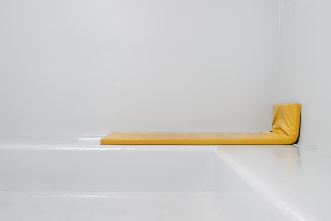 Carey Young Cell (for Groups), Police Station, La Rochelle, France. 2023 digital C-type color photograph frame: 36 5/8 x 50 3/4 x 1 3/4 in. (93 x 128.9 x 4.4 cm)