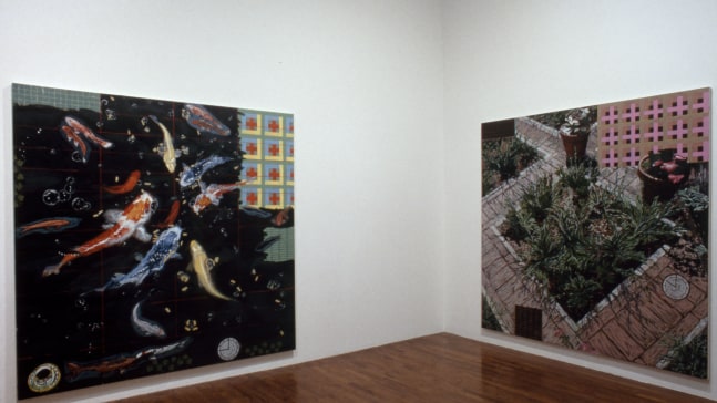 Installation view, Air: 24 Hour, Paula Cooper Gallery, 155 Wooster Street, New York, October 3 - 31, 1992. © Jennifer Bartlett. Courtesy Paula Cooper Gallery, New York, Marianne Boesky Gallery, New York, and The Jennifer Bartlett 2013 Trust. Photo: Geoffrey Clements.