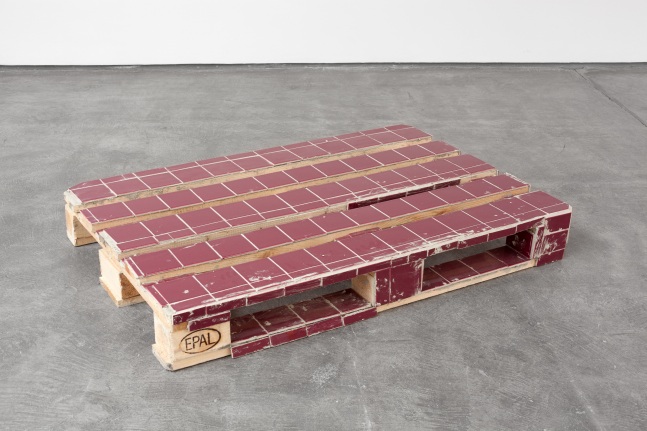 Matias Faldbakken Tiled Pallet, 2016 Ceramic tiles and tile adhesive on pallet 6 1/8 x 31 5/8 x 48 in. (15.6 x 80.3 x 121.9 cm)