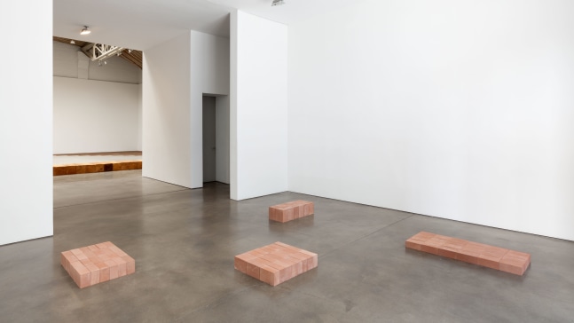 Installation view, Carl Andre, May 31 – July 25, 2014