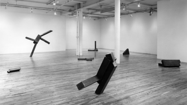 Installation view, New Sculpture, Paula Cooper Gallery, 155 Wooster Street, New York, November 1 - 29, 1984. © 2025 Joel Shapiro / Artists Rights Society (ARS), New York. Courtesy Paula Cooper Gallery, New York. Photo: Geoffrey Clements.