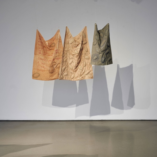 Veronica Ryan Liminal Spaces, Feathers In Her Head, Sewing Seeds 2, 2019 as installed in "Portable Sculpture," Henry Moore Institute, Leeds, U.K., February - August, 2021. Photo: John McKenzie.