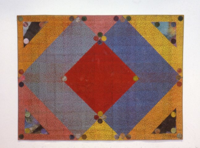 Alan Shields &quot;Nail It!&quot; 1983-84 Acrylic, thread, canvas 72 x 96&quot;