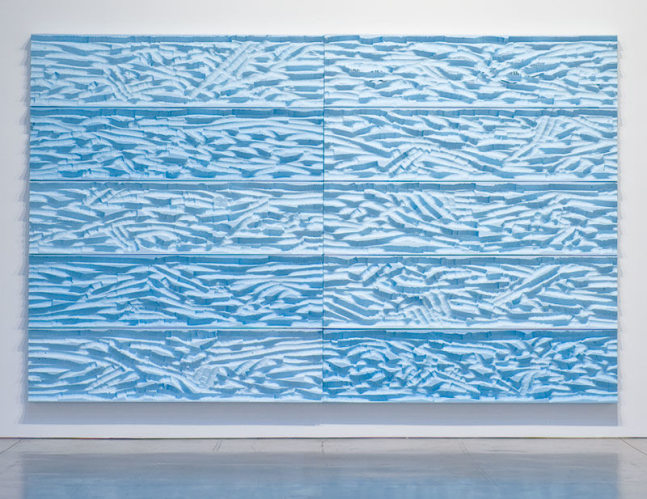 Rudolf Stingel "Untitled" 1999 Blue styrofoam 120 x 192 x 4 in.