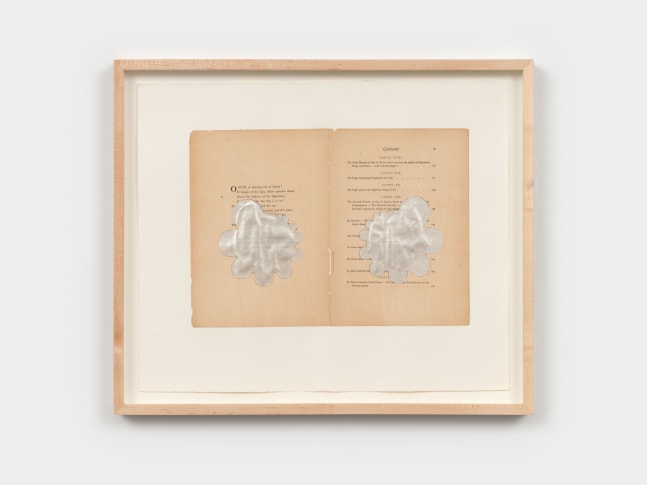 Terry Adkins Paradiso, 2001 acrylic on book pages, mounted to heavyweight hot press cotton paper 15 x 18 in. (38.1 x 45.7 cm) frame: 17 1/4 x 20 3/8 x 1 1/2 in. (43.8 x 51.8 x 3.8 cm)