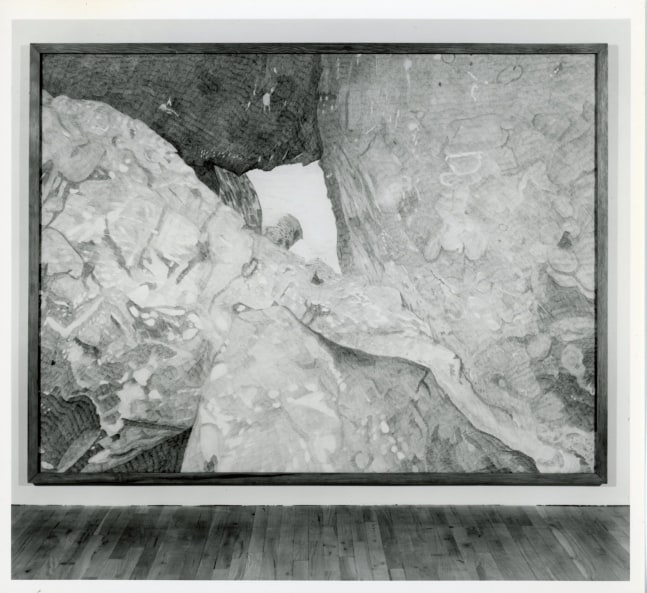 Jennifer Bartlett &quot;To the Island&quot; 1982 Prismacolor pencil on paper, pine frame with oil paint 74 5/8&quot; x 98 7/8&quot;