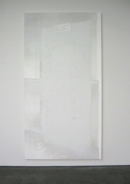Christian Marclay "White Door (The Electric Chair)" 2006 Silkscreen ink on synthetic polymer paint on canvas 93 3/4 x 49 in.