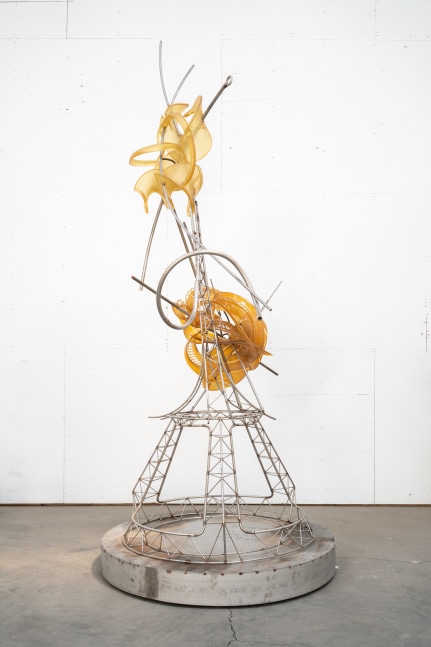 Frank Stella
Tower with yellow casting and 3D print, 2020
stainless steel, clear RPT, silicone casting
120 x 60 x 50 in. (304.8 x 152.4 x 127 cm)