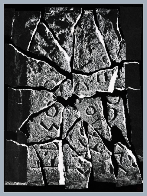 Sarah Charlesworth Stone Tablet, 1981 black and white mural print, mounted with lacquered wood frame frame: 65 7/8 x 49 7/8 x 1 5/8 in. (167.3 x 126.7 x 4.1 cm) Edition 2 of 3, + 2 APs