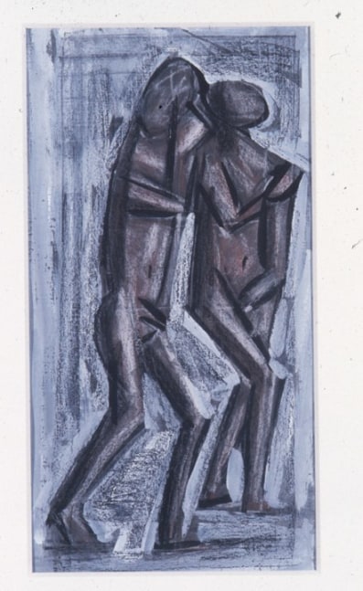 Michael Hurson &quot;Study for Adam and Eve&quot; 1992 Pencil, conte, ink on paper 12 1/2&quot; x 6 1/2&quot;