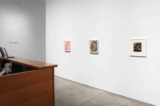 Installation view, Carl Andre, Paula Cooper Gallery, New York, January 9 – February 8, 2025. © 2025 Carl Andre / Artists Rights Society (ARS), New York. Courtesy Paula Cooper Gallery, New York. Photo: Steven Probert.