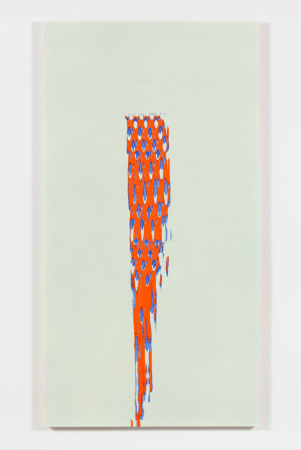 Tauba Auerbach Grain: Maille Stroke II (for CM), 2015 acrylic on masonite with baltic birch cradle 90 x 48 x 2 in. (228.6 x 121.9 x 5.1 cm)