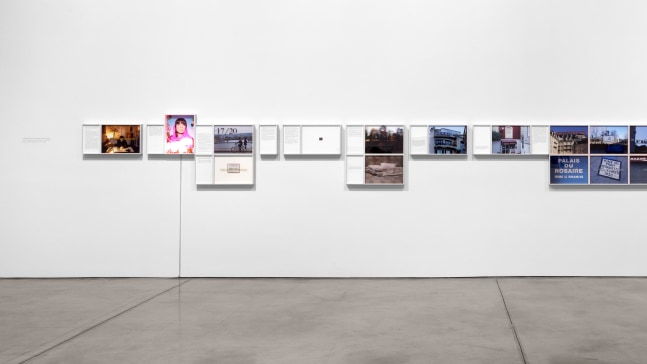 Installation view, Sophie Calle, Absence, October 18 – November 16, 2013