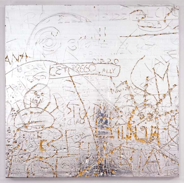 Rudolf Stingel "Untitled" 2001-02 Celotex insulation board, wood, aluminum / panel T 47 1/2 x 47 1/2 in.