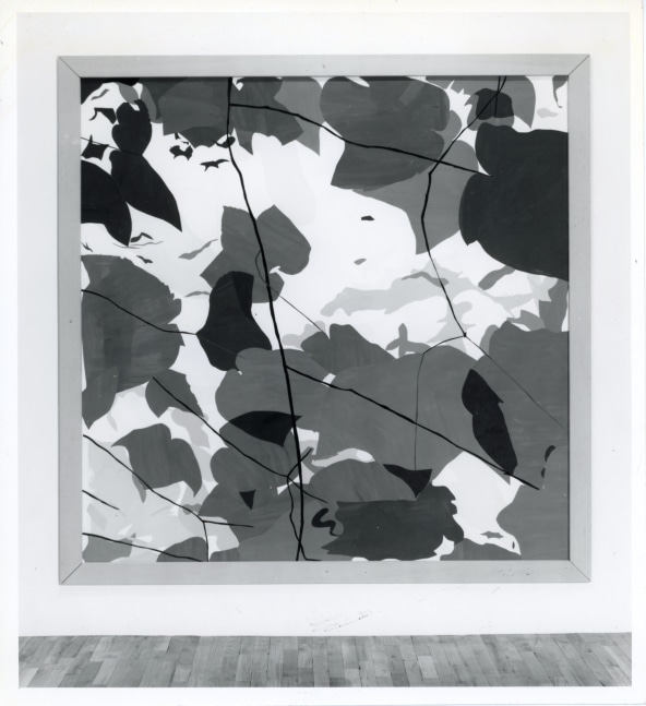 Jennifer Bartlett &quot;Up the Creek&quot; 1981-82 Collage, casein on paper on canvas; wood frame with casein 85 3/8&quot; x 85 3/8&quot;