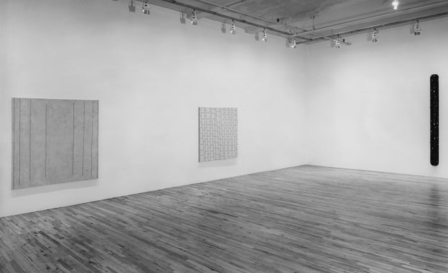 Installation view, Paintings: Marilyn Lenkowsky, Elizabeth Murray, John Torreano, Paula Cooper Gallery, 155 Wooster Street, New York, April 6 - May 1, 1974. Photo: Geoffrey Clements.