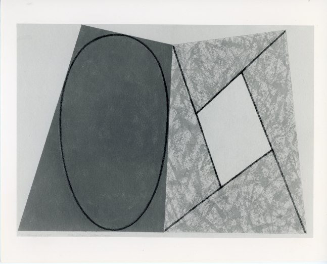 Robert Mangold &quot;Gray Ellipse/Yellow Frame&quot; 1987 Acrylic and pencil on canvas 90&quot; x 144&quot;