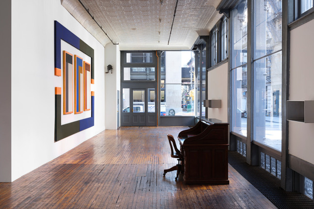 Installation view, David Novros – Paintings, September 30–December 18, 2022, 101 Spring Street, Judd Foundation, New York.
