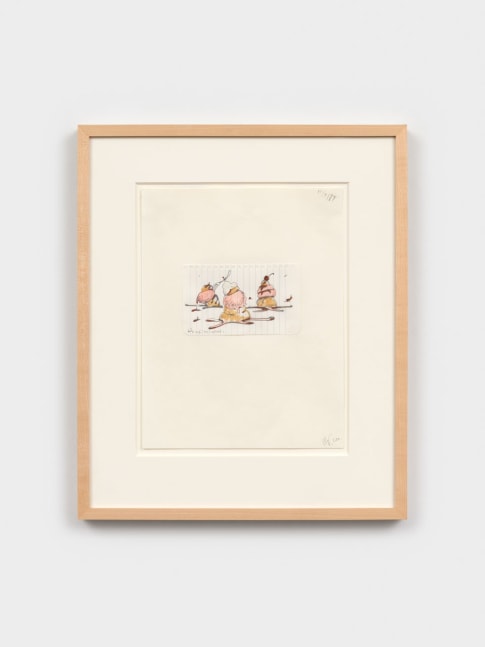 Claes Oldenburg & Coosje Van Bruggen "Profiteroles Imaginaire" 1987 Pencil and watercolor 11 x 8 1/2 in.