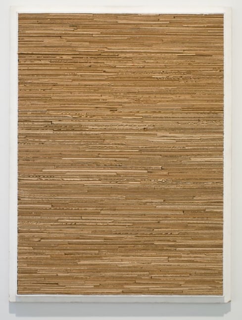 Jan J. Schoonhoven "R 77-3" 1977 Corrugated cardboard on wood 31 1/2 x 23 5/8 in.