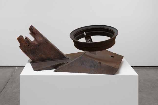 Mark di Suvero Untitled, 1962 welded steel and wood 14 1/2 x 51 x 27 in. (36.8 x 129.5 x 68.6 cm) base: 4 x 52 x 27 1/2 in. (10.2 x 132.1 x 69.9 cm)
