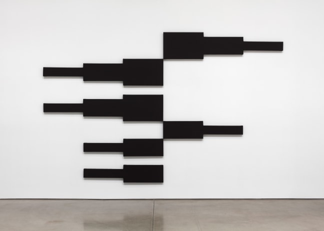 David Novros Untitled, 1966-67 acrylic lacquer/ dacron 3 panels @: 18 x 81 x 2 in. (45.7 x 205.7 x 5.1 cm) 6 panels; 3 panels @: 12 x 54 x 1 in. (30.5 x 137.2 x 2.5 cm); overall: 102 x 162 x 1 in. (259.1 x 411.5 x 2.5 cm).