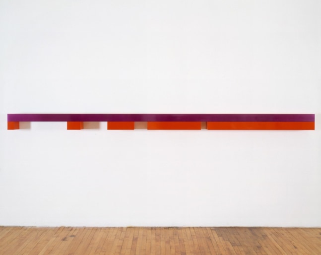 Donald Judd &quot;Untitled&quot; 1968 Purple and light cadmium red enamel on aluminum 8 1/4&quot; x 161&quot; x 8&quot;