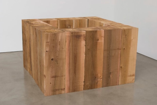 Carl Andre "5 Hollow Square" 2008 16 Western red cedar timbers overall: 36 x 60 x 60 in.