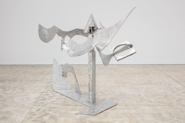 Mark di Suvero The Sorcerer’s Apprentice, 2018 stainless steel 70 1/2 x 80  x 53 in. (179.1 x 203.2 x 134.6 cm)