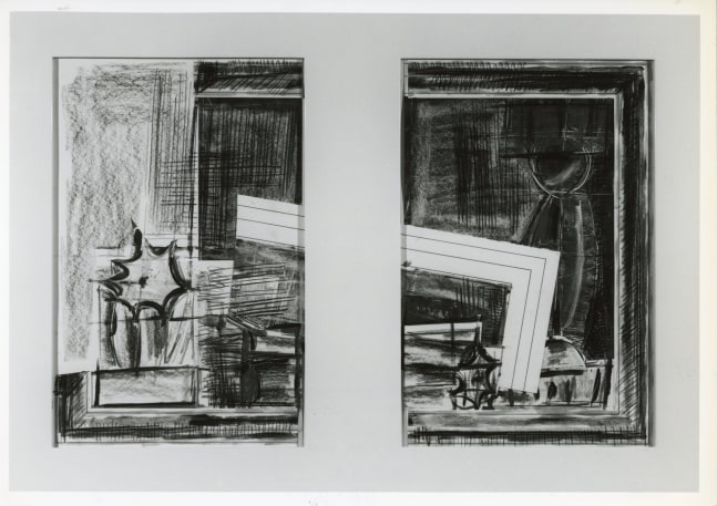 Michael Hurson &quot;Composition&quot; 1984 Conte crayon, pastel over monotype in colored inks 28 1/2&quot; x 41 1/4&quot;