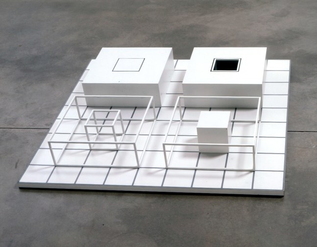 Sol LeWitt Serial Project ABCD 5, 1968 steel, lacquer, tape 8 x 57 1/4 x 57 1/4 in. (20.3 x 145.4 x 145.4 cm)