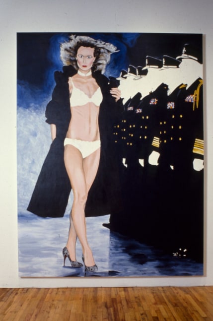 Jonathan Borofsky &quot;2,841,779 The Maidenform Woman, You Never Know Where She'll Turn Up&quot; 1983 Acrylic, pencil on canvas 126 x 96 3/4&quot;