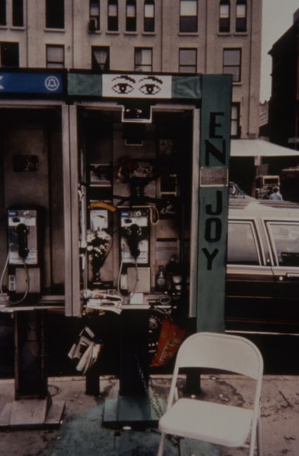 Sophie Calle "Gotham Handbook" 2000 7 framed collages with gelatin silver prints & text, 2 text panels, cibachrome print on Plexiglas, end text panel collages 56 1/4 x 34"