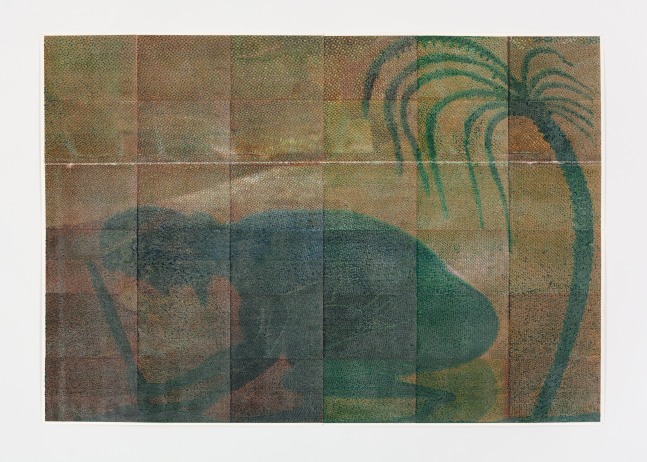 Justin Matherly Only in the highest exertion of your noblest qualities (the word is love), 2013 inkjet monoprint, archival UV spray image: 71 x 101 3/4 in. (180.3 x 258.4 cm) paper: 72 x 103 in. (182.9 x 261.6 cm)
