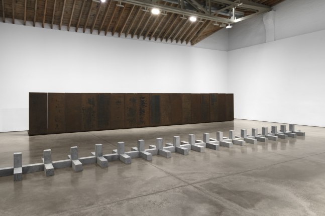 Installation view, Carl Andre, Paula Cooper Gallery, New York, January 9 – February 8, 2025. © 2025 Carl Andre / Artists Rights Society (ARS), New York. Courtesy Paula Cooper Gallery, New York. Photo: Steven Probert