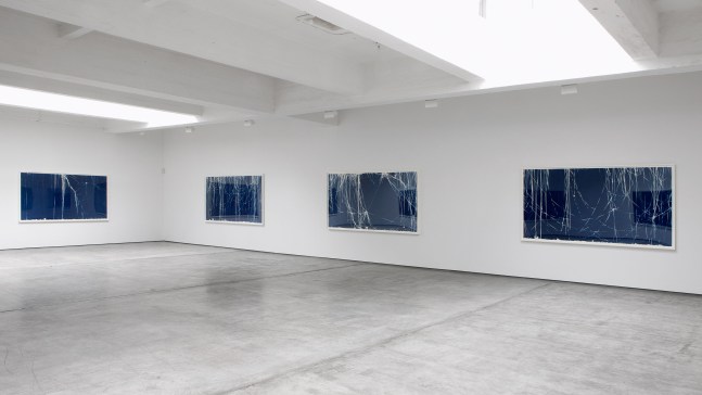 Installation view, Cyanotypes, Paula Cooper Gallery, 521 W 21st Street, New York. September - October 11, 2008. © Christian Marclay. Courtesy Paula Cooper Gallery, New York.