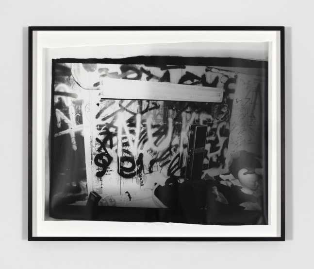 Bruce Conner DRESSING ROOM MABUHAY GARDENS, 1978 gelatin silver print 32 x 40 in. (81.3 x 101.6 cm) framed: 38 5/8 x 46 1/4 x 2 in. (1.6 x 117.5 x 5.1 cm)